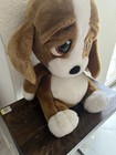 Vintage Applause Sad Sam Plush Brown White Dog Stuffed Animal