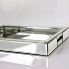 Rectangle Silver Mirror Decorative Tray Size 11    Length X 14    Width X 2    Height 