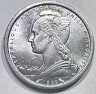 1958 Madagascar 1 Franc  Unc bu