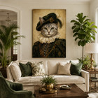 Custom Royal Pet Portrait Canvas Renaissance Cat Dog Wall Art From Photo Framed