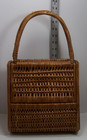 Vintage Woven Wicker Basket purse handbag With Handles