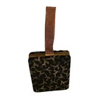 Vtg 1950s Zell 5th Aveminaudiere Compact Purse Wristlet  Gold Gazelle Embroidery