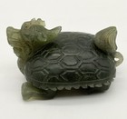 Vintage Chinese Hand Carved Natural Hetian Jade Dragon Turtle Figurine