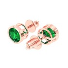 2ct Round Cut Solitaire Studs Gemstone Rose Gold White Gold Screw Back Earrings