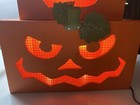 Provo Craft 4 Wooden Stacked Pumpkins J o l Mesh Face Metal Leaves Lighted Rare