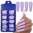 100pc Long Ballerina Coffin Full Cover Artificial False Nail Tips Press On Nails