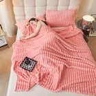 Cozy Striped Plush Blanket Warm Soft Winter Bedding Perfect Housewarming Gift