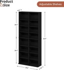 16 Shelf Dvd Storage Tower Adjustable Media Rack Bookcase Organizer