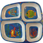 Wegmans Kids Divided Plates Melamine Dishes Sea Creatures Set Of Two 10  X 9 5 