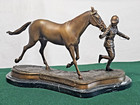 rare Vintage Nib 2007 Delaware Park Bronze   Marble Horse Statue From Archives 