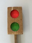 Vintage Grade Crossing Advance Warning Green   Red Wood 30    Stake Sign Handmade