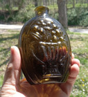 1830s Open Pontil 1 2 Pint Cornucopia Flower Urn Keene Historical Whiskey Flask