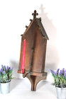 Antique Neo Gothic 19thc Wood Carved Wall Chapel Church Religious Rare