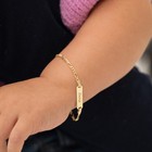 Engravable Id Figaro 5 5  Baby toddler kids Bracelet - 14k Gold
