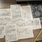 Antique 1919 Lot Of 10 Us Railroad Maps 15   x11    Each