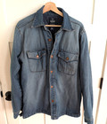 Vintage Denim Quilted Shacket Barn Workwear Jacket Mens Medium Insulated Y2k