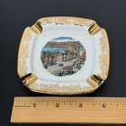 Cannes France -  Street View - Souvenir Ashtray Gold Art Porcelain Dish Trinket