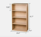 Beech 4 Shelf Wooden Bookcase Bookshelf Home Office Storage Furniture Shelving
