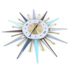 23 Inch Retro Metal Art Sunburst Clock Vintage Mid Century Modern Wall Clock New