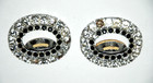 Tip Toe Signed Bling Shoe Clips Buckles Silver Black Tone Rhinestones Vintage