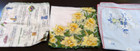 Lot Of 7 Antique Mid-century  Printed Ladies Handkerchiefs