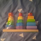 Melissa   Doug Geometric Stacker Wooden Educational Classic Toy New