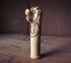 O22  Japanese Antique Polite Finishing Dog Netsuke Cap