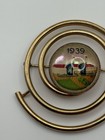 Vintage 1939 New York Worlds Fair Nywf Maritime Building Reverse Painted Brooch