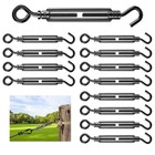 Premium Decorative Turnbuckle Hook   Eye  12pcs M6 X 5 9  Hook   Eye Black