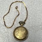 Vintage Aurely Yellow Gold Full Hunter Pocket Watch With Chain  Roman Numerals