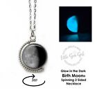 Glowing Custom Birth Moon Necklace With 360 Spinning Charms And Custom Text