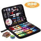 200pcs Sewing Kit Measure Scissor Thimble Thread Needle Storage Travel Box Sets