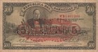          Paraguay   5 Guaranies Ovpt On 500 Pesos Fuertes   1943   p 174    F - Vf