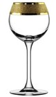 6-stunning Wine Glass Glasses 6-pc Set 2 2 Oz Gold Carat Pattern Stunning Design