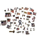Vintage 40  Pc Patriotic Usa Flag Rhinestone Jewelry Pin Brooch Charms Cufflinks
