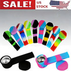 2pcs Mini Silicone Smoking Pipe 3 4   With Metal Bowl   Cap Lid