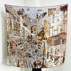 70  Cashmere 30  Silk Wrap Scarf Street Print Double Face Print Shawl 135x135cm