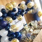 60pcs Gold Confetti Balloons Latex Wedding Shiny Birthday Party Decor   5m Chain