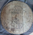 1870s Kentucky Whiskey Oak Barrel Head lid Miller Stewart Old Bourbon