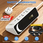 Us Power Strip Surge Protector 3 Ac Outlets 2 Usb Ports 2 Type C Port 6 Ft Cable