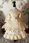 Very Rare Antique Ensemble For A China Bisque French Fashion Bebe Doll Dress