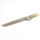 Parker 180 Fountain Pen Steel Gold Trim Usa Vintage Boxed With Cartridges