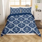 Nautical Anchor Duvet Cover Set King Size vintage Rope King  no Comforter  Blue