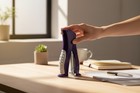 Purple Vertical Grip Stapler 6    Stand-up Desk Stapler With Staples New