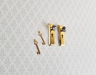 Dollhouse Doorknobs With Crystal Knobs Handles Gold Metal 1 12 Scale Miniature