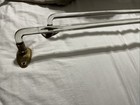 2 Vtg Clear Bent Glass Rod Towel Bars 18    24    With Original Brackets