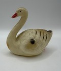 Vintage Celluloid Swan Figurine Japan Cream Bird 3 5    Mid Century