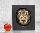 Vintage Boho Pottery Figural Lion Sculpture Wall Hanging Plaque