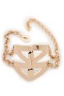 Women Gold Color Metal Chain Trendy Boot Bracelet Shoe Anklet M Wings Side Charm