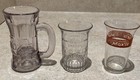 3 Distinctively Different Antique Moxie Embossed Soda Fountain Glasses 1900-1925